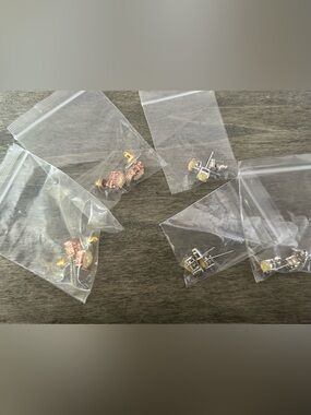 Assorted Stud Earrings with Iridescent Cabochons